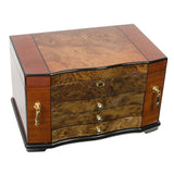 Jewelry Chest "Kate" made of African Bubinga and Italian Elm Burl Wood - Roxx Fine Jewelry