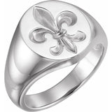 Fleur de Lis Signet Ring in 14K Gold