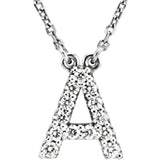 Upper Case Initial Diamond Necklace in 14K Gold