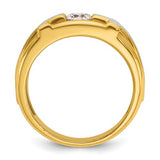 Two-Tone Diamond Cross Ring in 14K or 10K Gold