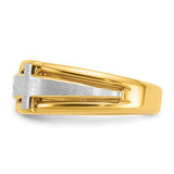 Two-Tone Diamond Cross Ring in 14K or 10K Gold