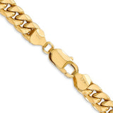 7.3mm Cuban Curb Chain Link Statement Bracelet or Chain in 14K Yellow Gold