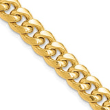 7.3mm Cuban Curb Chain Link Statement Bracelet or Chain in 14K Yellow Gold