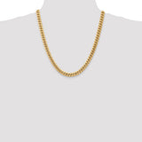 7.3mm Cuban Curb Chain Link Statement Bracelet or Chain in 14K Yellow Gold