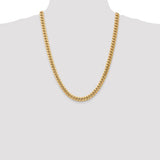 7.3mm Cuban Curb Chain Link Statement Bracelet or Chain in 14K Yellow Gold