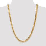7.3mm Cuban Curb Chain Link Statement Bracelet or Chain in 14K Yellow Gold