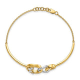 "Tre Cerchi" 3 Circles Two Tone Diamond Bangle Bracelet  in 14K Gold