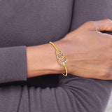 "Tre Cerchi" 3 Circles Two Tone Diamond Bangle Bracelet  in 14K Gold