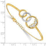 "Tre Cerchi" 3 Circles Two Tone Diamond Bangle Bracelet  in 14K Gold