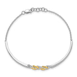 Circles Two-Tone Diamond Bangle Bracelet  in 14K Gold