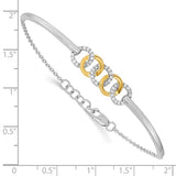 Circles Two-Tone Diamond Bangle Bracelet  in 14K Gold