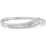 Diamond Cuff Bracelet "Windswept" Hinged Bangle in 14K White or Yellow Gold - Roxx Fine Jewelry