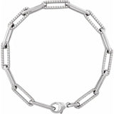 Paper Clip Link Bracelet with 1.00 Ct. TCW Diamond Accents in 14K Gold
