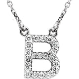 Upper Case Initial Diamond Necklace in 14K Gold