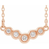 Bezel-Set Diamond Necklace in 14K Gold or Platinum