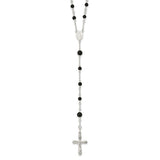 Black Onyx Rosary Necklace in Sterling Silver - Roxx Fine Jewelry