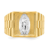 Our Lady of Guadalupe Men's Ring in 14K Two Tone Gold