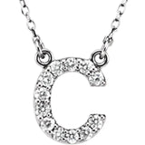Upper Case Initial Diamond Necklace in 14K Gold