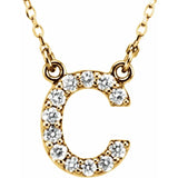 Upper Case Initial Diamond Necklace in 14K Gold