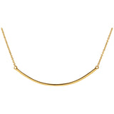 Petite Curved Bar Necklace in 14K Gold
