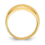 Ridged Edge 12mm Dome Ring in 14K Yellow Gold