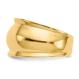 Ridged Edge 12mm Dome Ring in 14K Yellow Gold