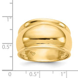 Ridged Edge 12mm Dome Ring in 14K Yellow Gold