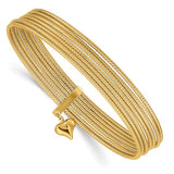 "Sette Ropa" Set of 7 Stackable 14K Gold Bangle Bracelets