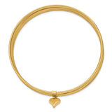 "Sette" Set of 7 Stackable 14K Yellow Gold Slip On Bangle Bracelets