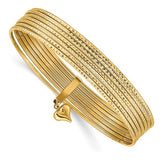 "Sette" Set of 7 Stackable 14K Yellow Gold Slip On Bangle Bracelets