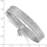 "Sette Blanca" Set of 7 Stackable 14K White Gold Bangle Bracelets