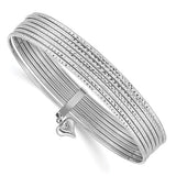 "Sette Blanca" Set of 7 Stackable 14K White Gold Bangle Bracelets