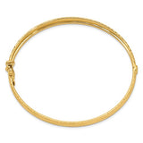 Textured Wave Pattern Hinged Bangle in 14K Yellow Gold