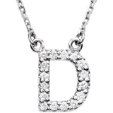 Upper Case Initial Diamond Necklace in 14K Gold