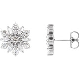 Snowflake Diamond Earrings 1.00 ct. in 14K Gold or Platinum