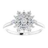 Snowflake Diamond Ring .50 Ct. in 14K Gold or Platinum