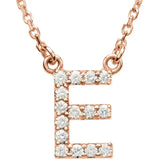 Upper Case Initial Diamond Necklace in 14K Gold