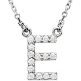 Upper Case Initial Diamond Necklace in 14K Gold