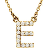 Upper Case Initial Diamond Necklace in 14K Gold