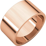 Flat Top 10mm Wide Barrel Style Wedding Band in 14K Rose Gold - Roxx Fine Jewelry