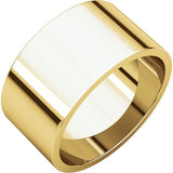 Flat Top 10mm Wide Barrel Style Wedding Band in 14K Yellow Gold - Roxx Fine Jewelry