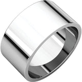 Flat Top 10mm Wide Barrel Style Wedding Band in 14K White Gold - Roxx Fine Jewelry