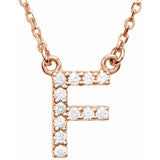 Upper Case Initial Diamond Necklace in 14K Gold