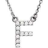 Upper Case Initial Diamond Necklace in 14K Gold