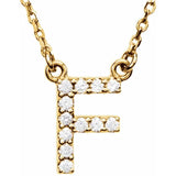 Upper Case Initial Diamond Necklace in 14K Gold