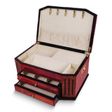 Jewelry Chest "Analise" 2 Drawer Burl Wood with a Lacquered Finish