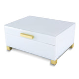 "Contemporaneo" White Wood Contemporary Jewelry Box with Lacquered Finish