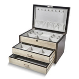 Grey and White MCM Wooden Jewelry Chest