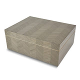 "Raine" Jewelry Box Contemporary Grey Chevron Pattern Wooden Jewelry Box