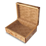 "Dominica" Contemporary Burl Wood High Gloss Jewelry Box